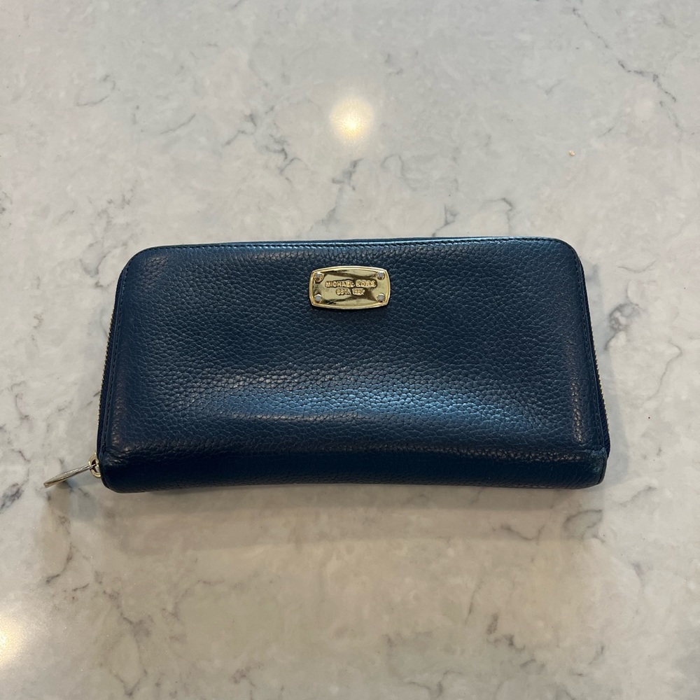 Michael Kors navy leather wallet